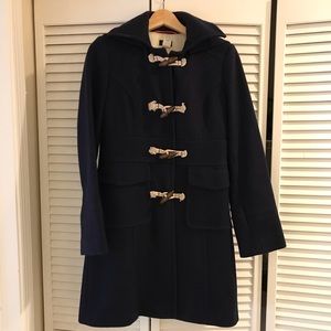 J Crew Navy Toggle coat in wool fully lined
